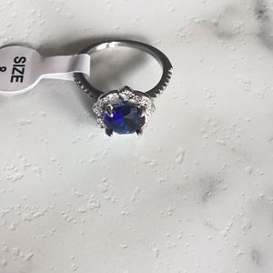 Sapphire and diamond look cocktail ring Size 8